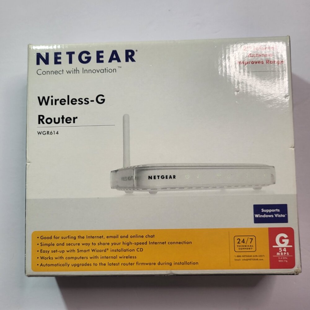 Netgear WGR614 54MBPS 4 Port 10/100 Wireless G Router (WGR614v7)